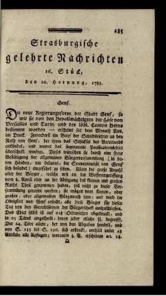 16. Stück, den 22. Hornung, 1783.