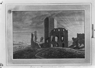Pinselzeichnung der "Ruine vom Weissensteinschen Schloss"
