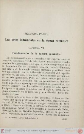 Capítulo VI. Fundamentos de la cultura románica