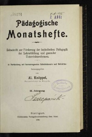 2: Pädagogische Monatshefte - 2.1896