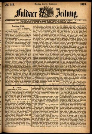 Ausgabe vom Montag, den 24. September 1883.