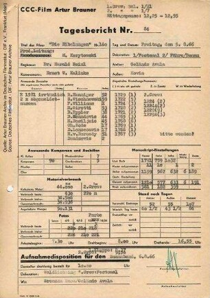 Tagesbericht Nr. 84 vom 05.08.1966