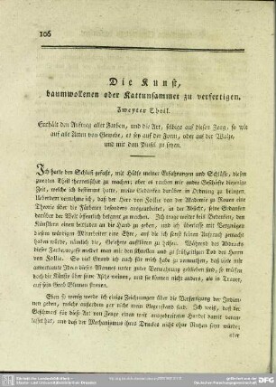 Die Kunst, baumwollenen oder Kattunsammet zu verfertigen