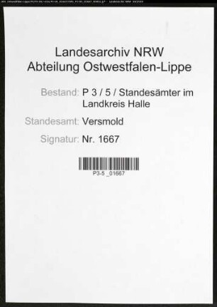 Namensverzeichnis Versmold, Todesfälle