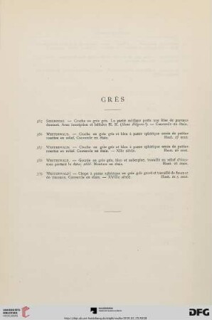 Grès (Nr. 385-389)