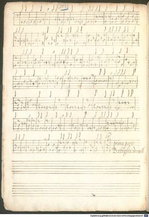 6 Lute pieces, lute - BSB Mus.ms. 269 : [title, 19.sc, f.2r:] Lauten= // Tabulatur.