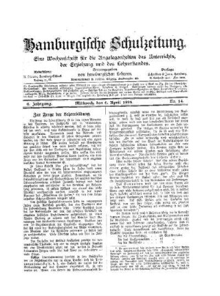 Zur Frage der Lehrerbildung