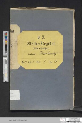 Sterberegister Markendorf 1917