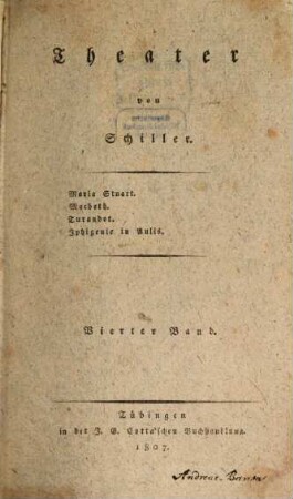 Theater, 4. Maria Stuart. Macbeth. Turandot. Iphigenie in Aulis