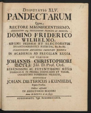 Disputatio XLV. Pandectarum