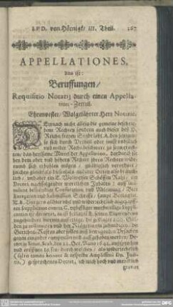Appellationes, das ist: Beruffungen