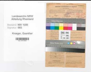 Entnazifizierung Guenther Kroeger , geb. 26.09.1891 (Postbeamter)