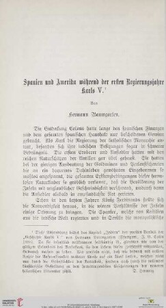Spanien und Amerika während der ersten Regierungsjahre Karls V.
