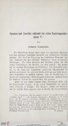 Spanien und Amerika während der ersten Regierungsjahre Karls V.