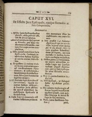 Caput XVI. De Effectu Juris Episocopalis, ejusque Remediis ac Fori Competentia.