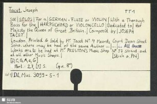 T: [Zettelkatalog der RISM-Arbeitsstelle Dresden (Musikdrucke)]