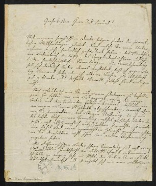 Brief von Ludwig Uhland an Hermann Leyser