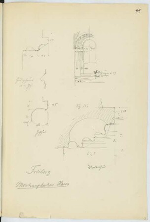 Monhauptsches Haus, Freiberg: Details (aus: Skizzen- und Fotoalbum 17)