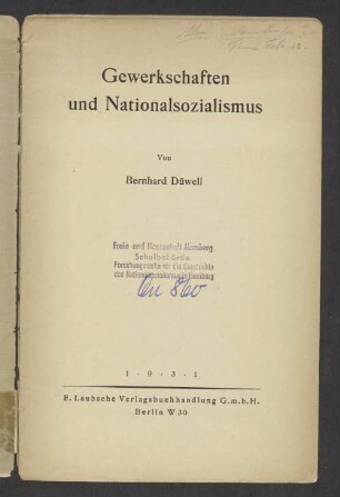 Gewerkschaften und Nationalsozialismus