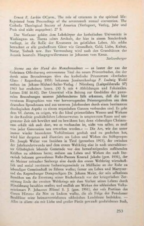 253-254 [Rezension] Weikl, Ludwig, Sterne in der Hand des Menschensohnes