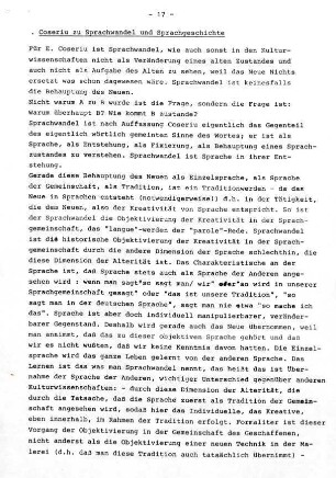 17-19, E. Coseriu zu Sprachwandel und Sprachgeschichte