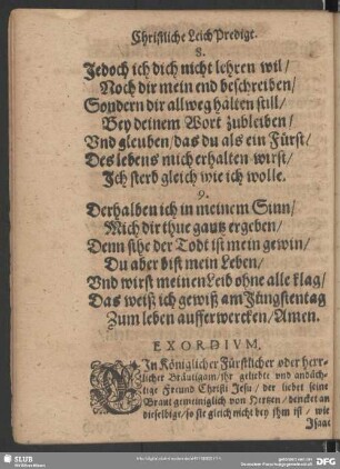 Leichenpredigt : Exordium