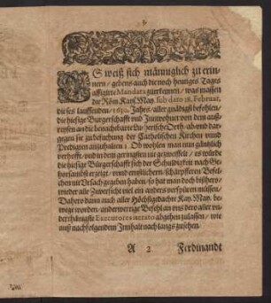 3-8, Mandat der Röm. kay. May. Ferdinandi II.