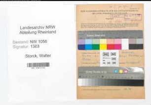 Entnazifizierung Walter Storck , geb. 26.12.1907 (Beamter)