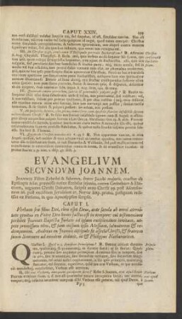 Evangelium Secundam Joannem.