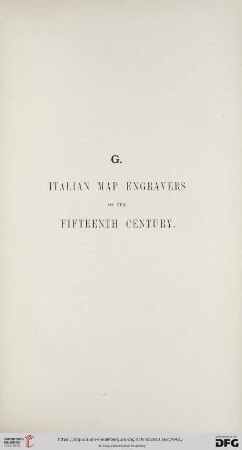 G. Italian Map Engravers of the Fifteenth Century