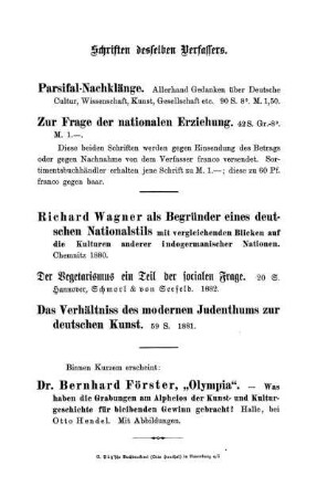Schriften desselben Verfassers.