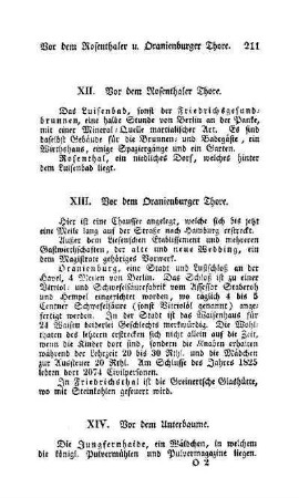 XIII. Vor dem Oranienburger Thore