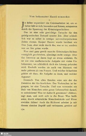 Von bekannter Hand ermordet