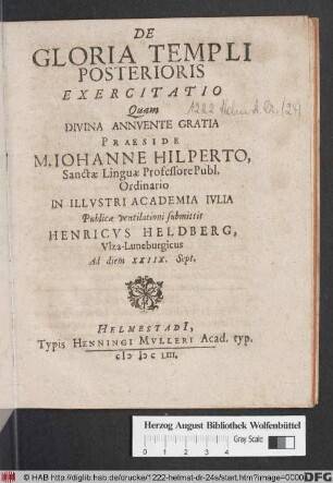 De Gloria Templi Posterioris Exercitatio