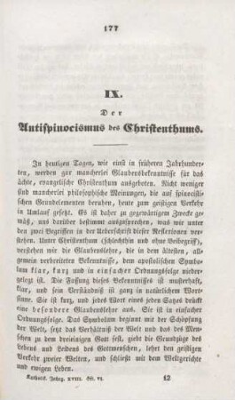 177-182 Der Antispinocismus des Christenthums