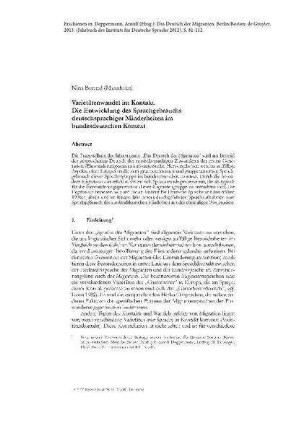 Varietätenwandel im Kontakt : die Entwicklung des Sprachgebrauchs deutschsprachiger Minderheiten im bundesdeutschen Kontext
