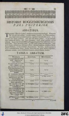 Historiae Roggenburgensis Pars Posterior. De Abbatibus.