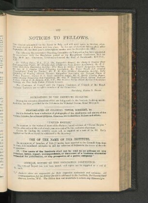 Notices To Fellows.