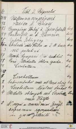 Präparate Nr. 2401-2439