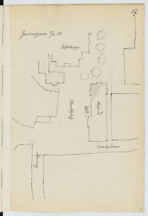 Stiftskirche, Gandersheim: Lageplan (aus: Skizzen- und Fotoalbum 22)