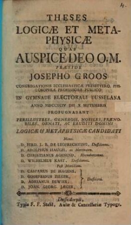 Theses logicae et metaphysicae