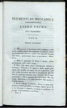 Libro Primo. Dell' Equilibrio.