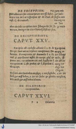 Caput XXV. De Exceptionibus.