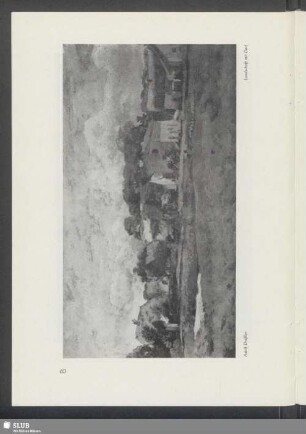 Adolf Dreßler: Landschaft mit Dorf