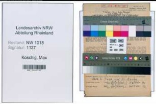 Entnazifizierung Max Koschig , geb. 02.08.1909 (Kaufmaennischer Angestellter)