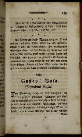 VIII. Gustav I. Wasa Schwedens Retter.