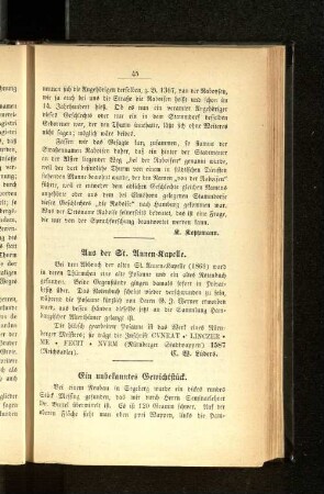 Aus der St. Annen-Kapelle.