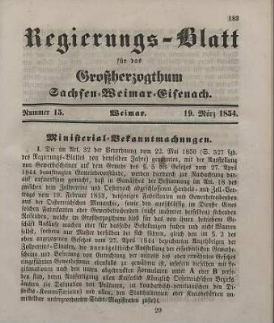 Nr. 15 : 19. März 1854