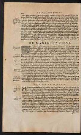 De Magistratibus.