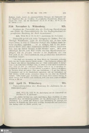 924. 1757, April 28. Wittenberg